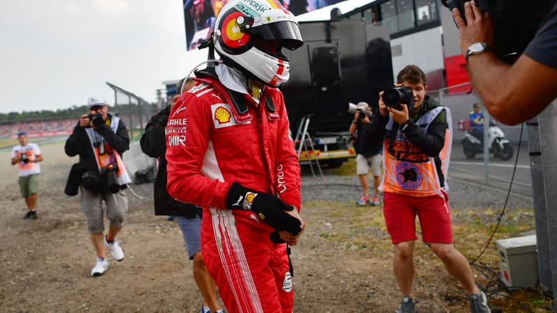 Sebastian Vettel après son abandon lors du GP d'Allemagne