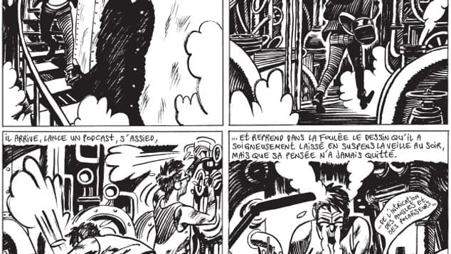 Le métier de dessinateur vu par Frederik Peeters dans sa BD "Oleg"