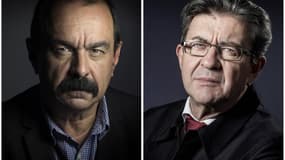 Jean-Luc Mélenchon et Philippe Martinez (montage AFP) 