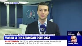 Jordan Bardella: "Marine Le Pen n'est pas Anne Hidalgo, elle ne cache pas ses intentions d'être candidate lorsque le pays en a besoin"