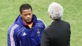 Patrice Evra et Raymond Domenech