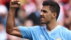 Rodri célèbre son but contre Sheffield United, le 27 août 2023