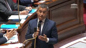 Le ministre de l'Intérieur Gérald Darmanin à l'Assemblée nationale lors des questions au gouvernement ce mardi.