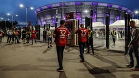 Des supporters du Bayern Munich avant la Supercoupe d'Europe, à Budapest le 24 septembre 2020