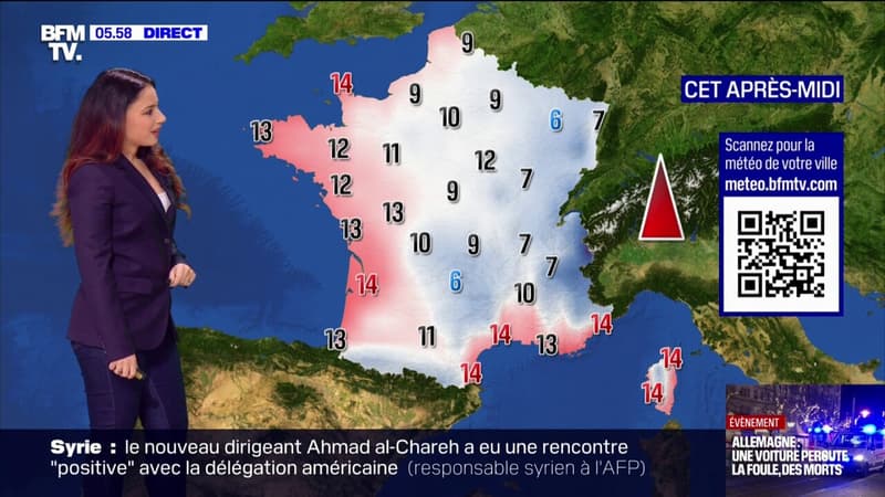 Regarder la vidéo De la pluie pour le premier jour de l'hiver, excepté dans le sud-est de la France, avec des températures comprises entre 6°C et 14°C... La météo de ce samedi 21 décembre