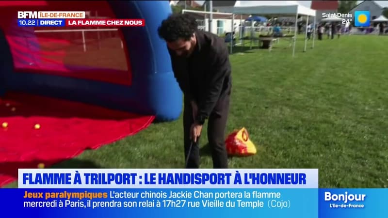 Flamme paralympique à Trilport: à la découverte du handigolf (1/1)