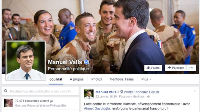 La page Facebook officielle de Manuel Valls.