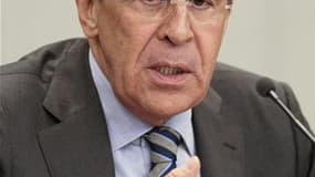 Le ministre russe des affaires étrangères Sergueï Lavrov. La France a dit vendredi que des discussions étaient engagées au niveau international pour préparer la Syrie de l'après-Assad, ce que dément la Russie par la voix de son chef de la diplomatie, alor