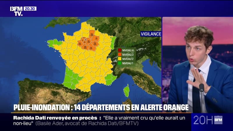 Pluie-inondation: 14 départements français en alerte orange