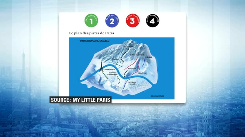 Le site My Little Paris a imaginé Paris transformé en domaine skiable.