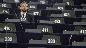 Jérôme Lavrilleux au Parlement européen, à Strasbourg, le 1er juillet 2014. 