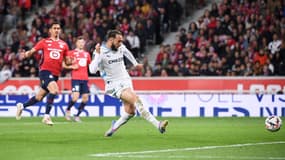 Amine Gouiri contre l'OM au stade Pierre-Mauroy, face à Lille, le 4 mai 2025