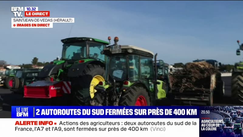 Colère des agriculteurs: l'A7 et l'A9, dans le sud de la France, fermées sur près de 400km