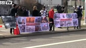 FIFA : des manifestants anti-Salman devant l'Hallenstadion de Zürich 