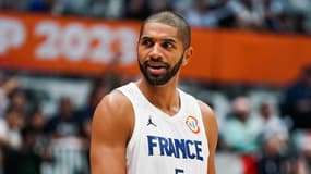 Nicolas Batum lors de la Coupe du monde de basket avec l'équipe de France en août 2023.