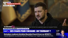 Volodymyr Zelensky, sur la livraison de chars à l'Ukraine: "Je suis très content, je voudrais dire merci à l'Allemagne, à la Grande-Bretagne et aux États-Unis d'avoir pris cette décision"