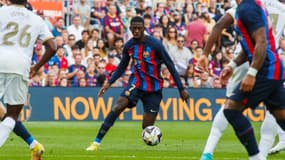 Ousmane Dembélé avec le FC Barcelone, au Camp Nou le 17 septembre 2022