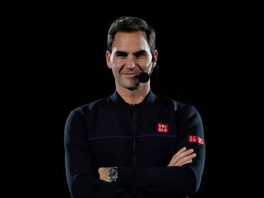 Roger Federer en novembre 2022 pour une opération promotionnelle avec son sponsor