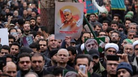 Manifestation anti-américaine à Téhéran le 4 janvier 2019, après l'assassinat du général iranien Qassem Soleimani