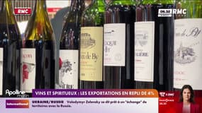 Vins et spiritueux: les exportations en recul de 3% 