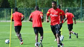 Les joueurs du RC Lens à l'entraînement