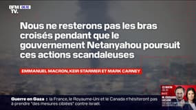 La France, le Royaume-Uni et le Canada assurent qu'ils "ne resteront pas les bras croisés pendant que le gouvernement Netanyahu poursuit ses actions scandaleuses" à Gaza