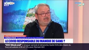 Fabrice Roux, responsable de l'EFS de Gap et Briançon, rappelle pourquoi il est important de donner son sang et comment procéder