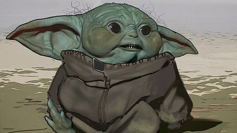 Un premier design de Baby Yoda