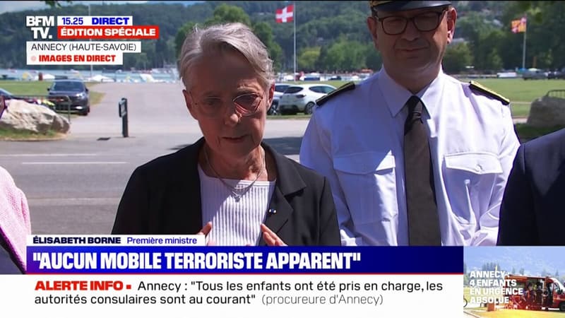 Élisabeth Borne sur l'attaque au couteau à Annecy: 