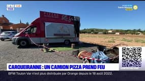 Var: un camion pizza prend feu à Carqueiranne