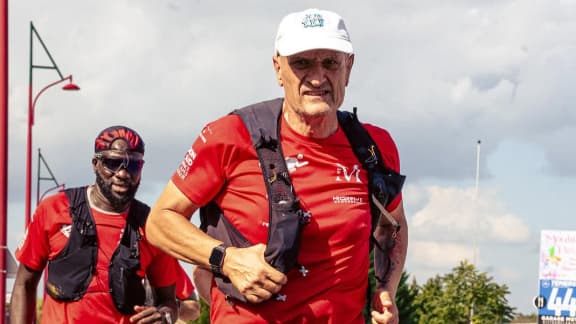 Thierry Mode, alias "Titi le Boss" pendant le Marathon des Capables