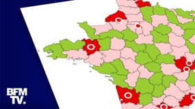 La carte des "zones d'alerte" au 23 septembre 2020.