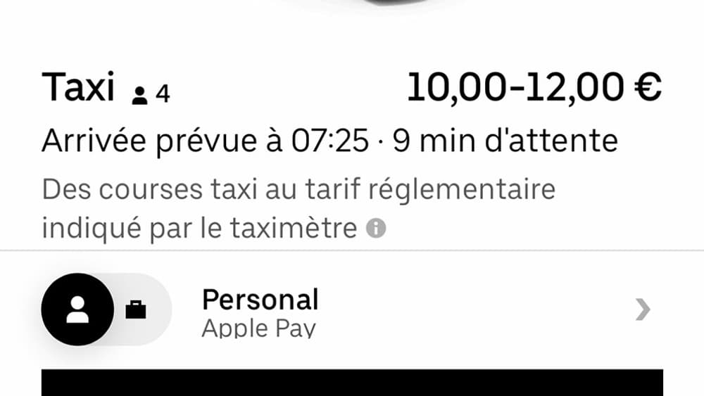 La nouvelle option Uber Taxi