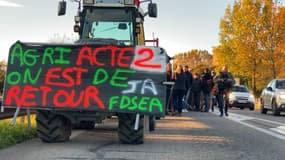 Des agriculteurs manifestent au Cannet-des-Maures ce lundi 18 novembre.