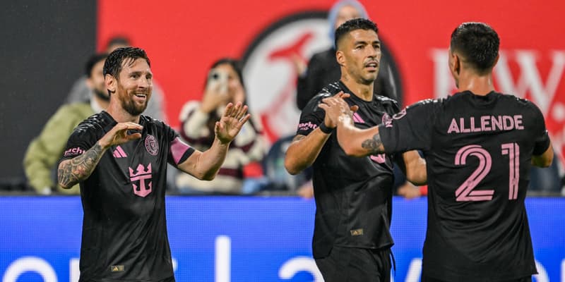 Lionel Messi célèbre son but lors de la victoire de l’Inter Miami sur le terrain de New York City FC (0-4), le 24 septembre 2025