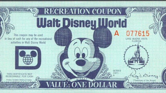 Mickey Mouse apparaît sur les billets d'un dollar Disney.