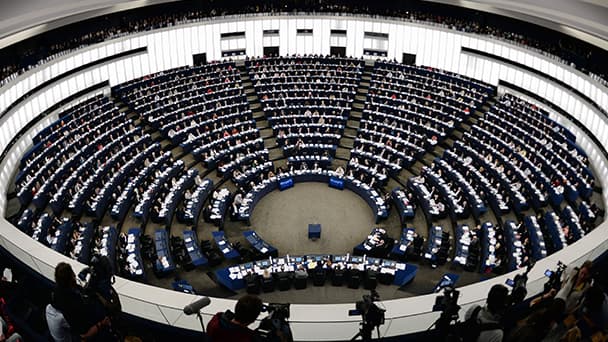 Vue du Parlement européen.