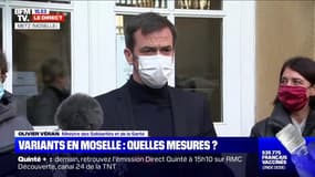 Olivier Véran en Moselle: Les patients atteints du variant sud-africain "ne sont pas des gens qui ont voyagé (...) ni des personnes en contact avec des gens ayant voyagé"