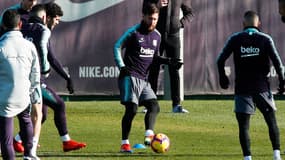 Lionel Messi lors d'un entraînement du Barça, le 5 janvier 2019