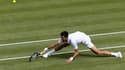 Le Serbe Novak Djokovic lors de la finale de Wimbledon face à l'Italien Matteo Berrettini, le 11 juillet 2021