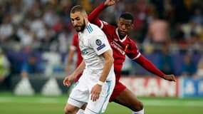 Karim Benzema face à Georginio Wijnaldum en 2018