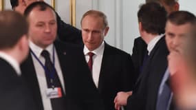 Vladimir Poutine quitte le palais présidentiel de Minsk, le 12 février, après qu'un accord de cessez-le-feu en Ukraine a été trouvé. 