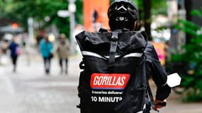 Un livreur Gorillas à Berlin en juin 2021