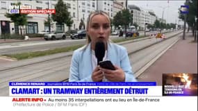Hauts-de-Seine: un tramway entièrement brûlé à Clamart