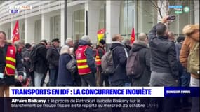Saint-Ouen: des agents de la SNCF et de la RATP dénoncent l'ouverture à la concurrence des lignes franciliennes