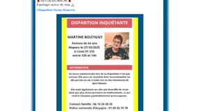 Une femme de 64 ans est portée disparue en Essonne.