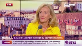 "Le président a laissé entendre que la gestion des affaires courantes pouvait durer quelques semaines", dévoile Nicole Belloubet, ministre démissionnaire de l'Éducation nationale