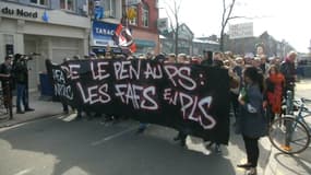 La manifestation a réuni des militants anti-fascisme et des membres de la CGT, de la FSU.