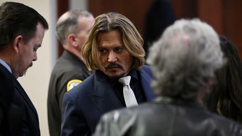 Johnny Depp lors de son procès le 12 avril 2022