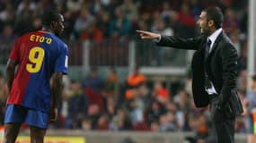Samuel Eto'o et Pep Guardiola, le 25 octobre 2008